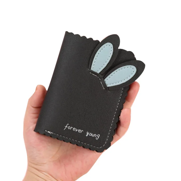 Hot Selling Women Small Wallet Lovely Rabbit Ears Wallets Cards Holder Short Design Purse Girls Wallet Cash Holder-B5