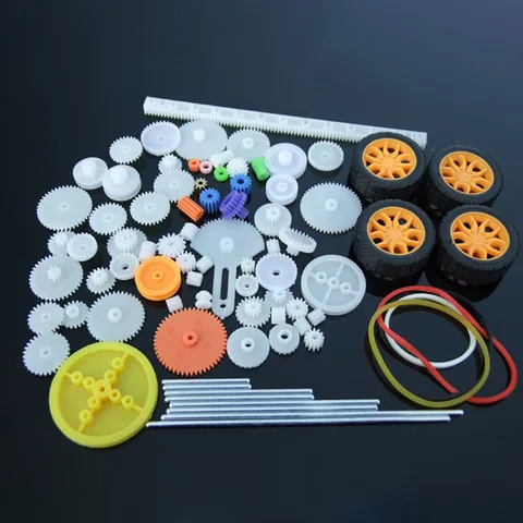 78pcs Bushings Spare DIY Car Gear Set Children Gift Package Wheels Model Robot Toy RC Airplane Small Axles Tires Hobby 78pcs Bushings Spare DIY Car Gear Set Children Gift Package Wheels Model Robot Toy RC Airplane Small Axles Tires Hobby