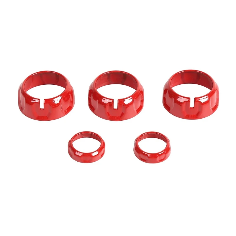 

Air Conditioning Switch Button Knob Auto Accessories Switch Knob Decorative Ring Frame for Jeep Wrangler JK Jku 11-17