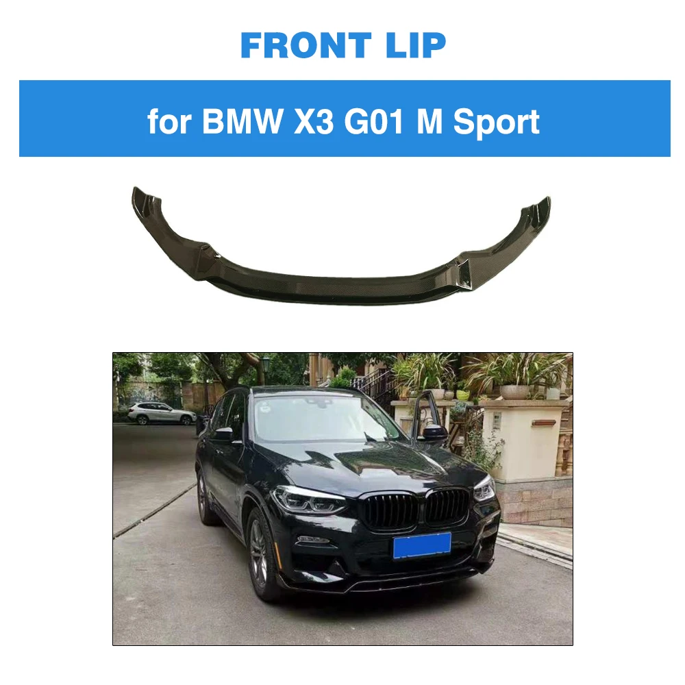 

Front Bumper Splitters For BMW X3 G01 M Sport 2018 - 2020 Front Bumper Lip ABS Glossy Black Red Carbon Fiber Look