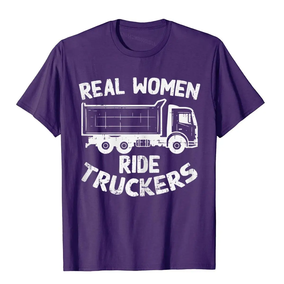 Womens Real Women Ride Truckers Truck Drivers Wife Girlfriend Gift T-Shirt__B5336purple