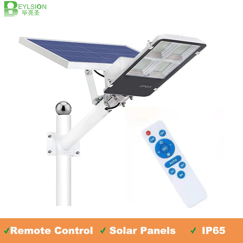 Beylsion Lampione Solare A Led 300W 200W 100W 50W Luce Solare Da Giardino Lampione Stradale A Led Illuminazione Solare Di Inondazione All'Aperto