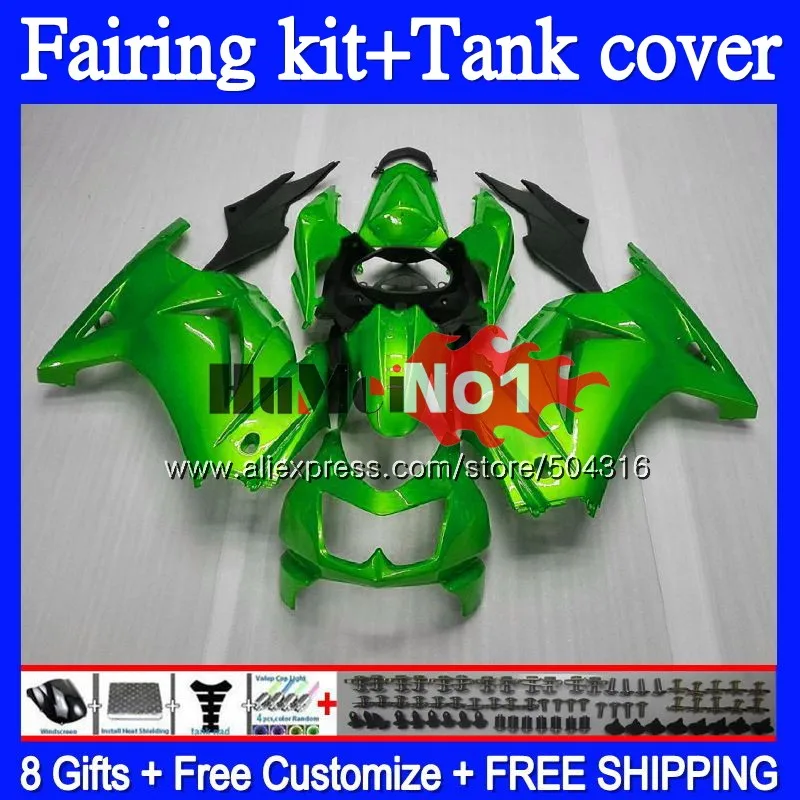 Kit For KAWASAKI EX250 ZX250 R 2008 2009 2010 2011 2012 Gloss green 94MC.75 EX250R ZX EX 250 250R ZX250R 08 09 10 11 12 Fairing Kit For KAWASAKI EX250 ZX250 R 2008 2009 2010 2011 2012 Gloss green 94MC.75 EX250R ZX EX 250 250R ZX250R 08 09 10 11 12 Fairing