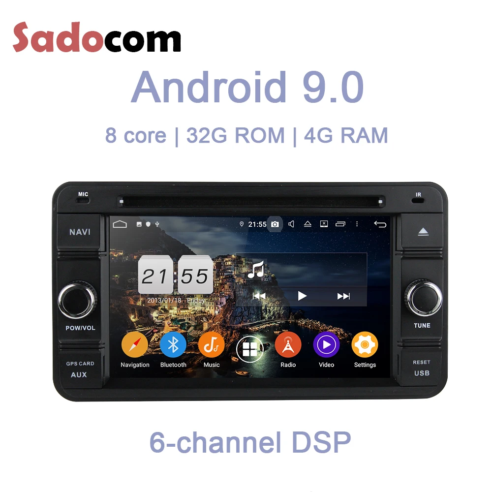 Автомобильный DVD плеер DSP 2 din Android 9 0 8 ядер 4 Гб + 32 ГБ GPS карта RDS радио Wi Fi LTE