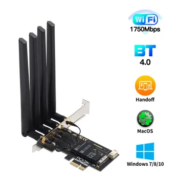 

1750Mbps PCIe Desktop Dual Band Wireless Card BCM94360CD 802.11ac Hackintosh macOS Bluetooth 4.0 Wifi Adapter AirPort Handoff
