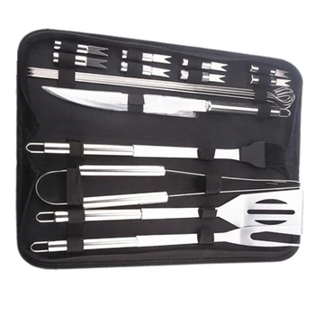 

Promotion! BBQ Grill Tool Set,18-Piece Stainless Steel Barbecue Grilling Utensil Accessories - perfect BBQ Gift for Outdoor