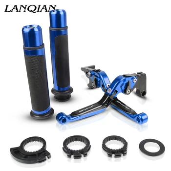 

Motorcycle Accessories CNC Adjustable Brake Clutch Levers And Handle Grips With LOGO For Yamaha FZ6 FAZER 2004 2005 2006 07-2010