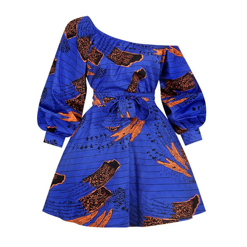 african wear for ladies Sexy Shoulder Off Floral Dress Women 2022 Summer African Dashiki Print Dress African Party Dresses African Clothes for Women XL african pants Africa Clothing