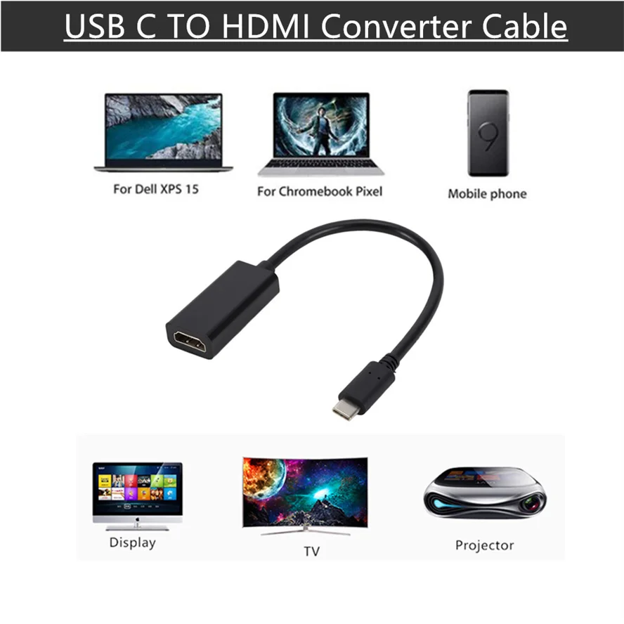 GRWIBEOU USB CŸ , PC ǻ TV ÷ ޴, - ȯ, USB 3.1 (USB-C)-HDMI ȣȯ 