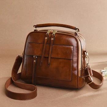 

Fashion Handbag Leather Luxury Shoulder Bag Large Capacity Solid Color Ladies Handbag Ladies Messenger Bag