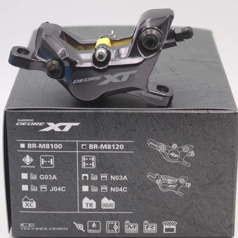 Shimano горный велосипед четырехпоршневой BR-M8120 тормозной суппорт Гидравлический дисковый тормоз XT M8120 четырехпоршневой суппорт