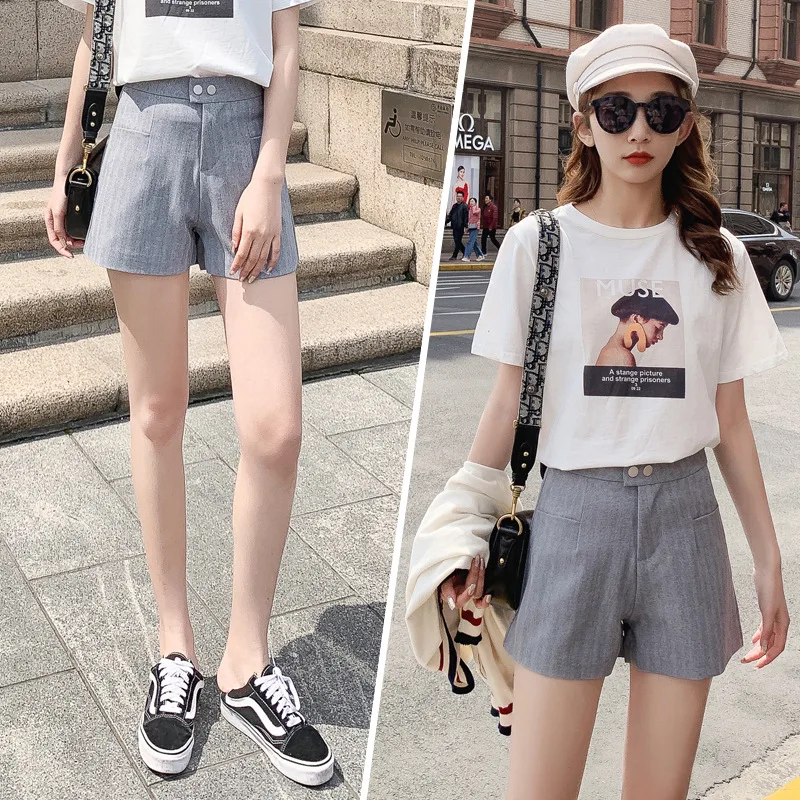 

2019 Summer Wear New Style Korean-style High-waisted A- line Pants Outer Wear Loose-Fit Slimming Lattice Loose Pants WOMEN'S Pan