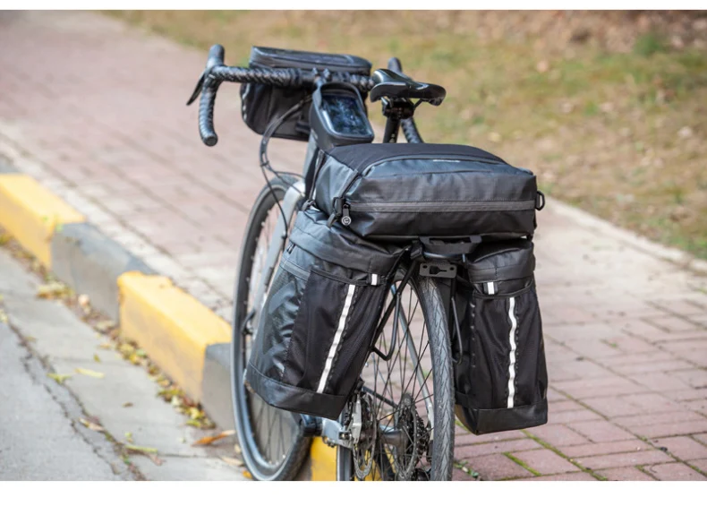 50L Waterproof Travel Bicycle Shelf Bag Cycling Tail Seat Trunk Pack Rear Bag Long-Distance Riding Bag Riding Accessories XA93TQ