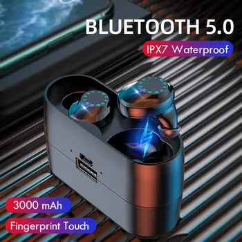 

Bluetooth V5.0 Earphone Touch Control Wireless Headphone Sports Waterproof With 3000 mAh Charging Case Headsets With Microphone