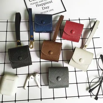 

For Apple Airpods Cover Ear Phone Protective Cover Cases Air Pod PU Leather Bluetooth Earphone Protector 1/2 Generation Universa