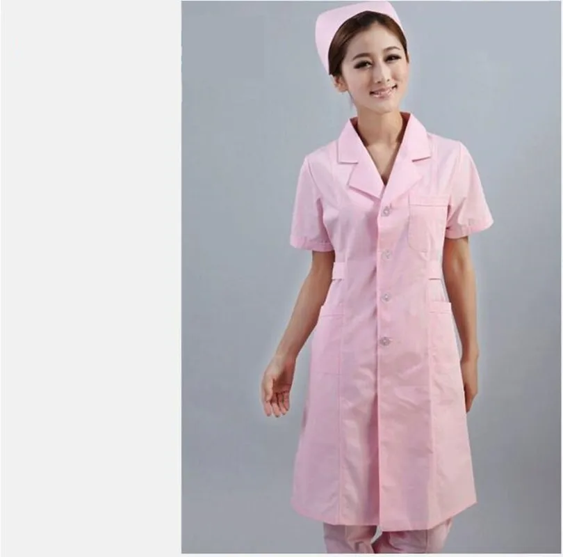 Nurse Uniform Women Clothing Summer Hospital Doctor Clothes Pharmacy Lab Coat Work Wear White Coats Cotton Nursing Scrubs Gown