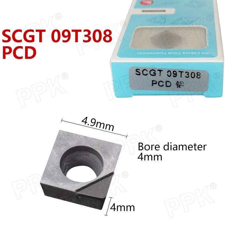 Высокоточный 1 шт. PCD SCGT 09T308 PCD Алмазный ЧПУ лезвие вставки