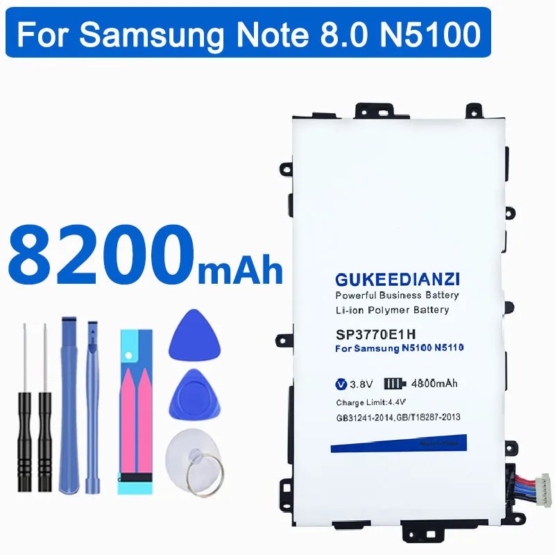 8200mAh SP3770E1H литий-ионный аккумулятор для планшета samsung Galaxy Note 8,0 GT N5100 N5110 N5120 литий-полимерные аккумуляторы