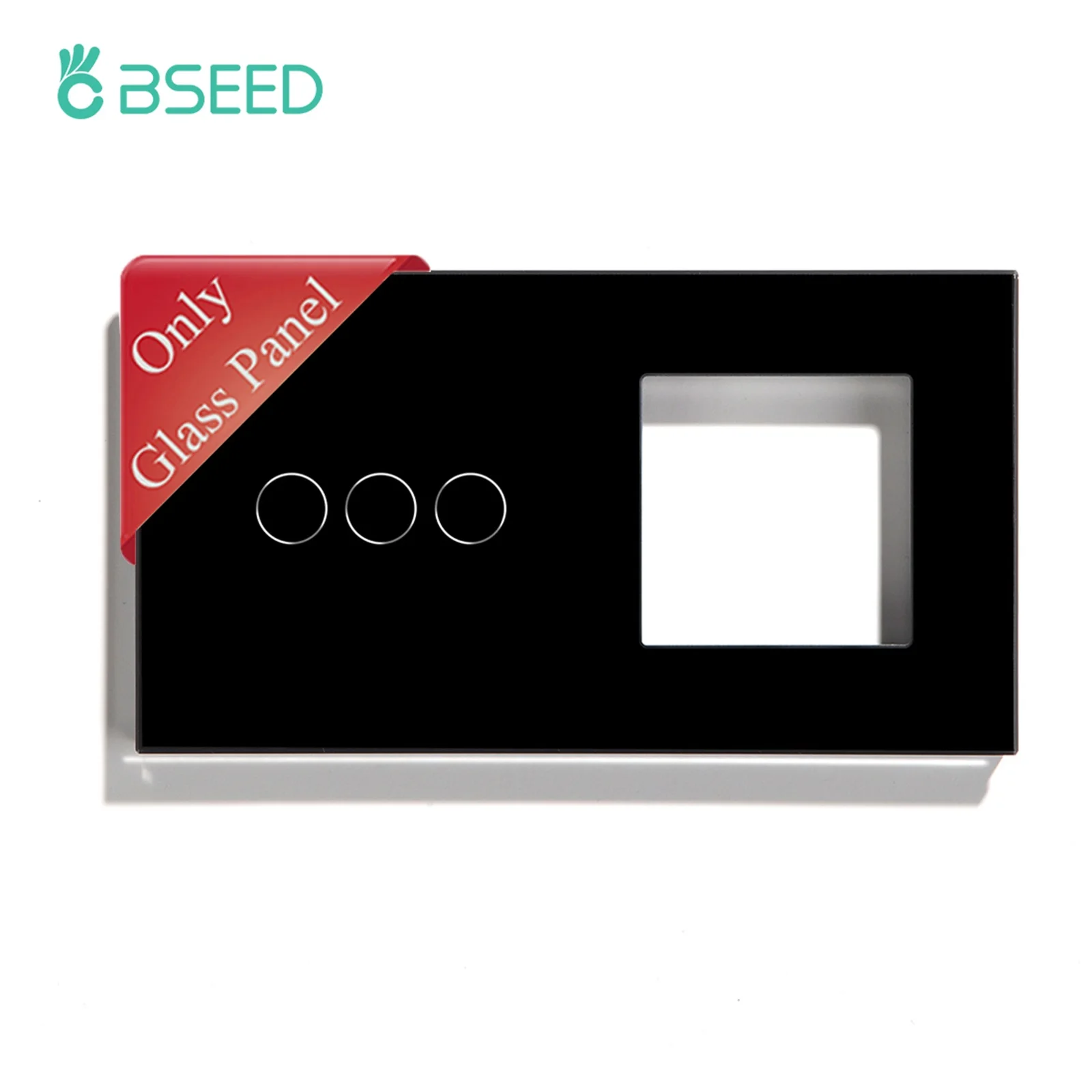 Crystal Glass Panel Frame 157mm Pearl White Black Gloden For Wall Switches Power
