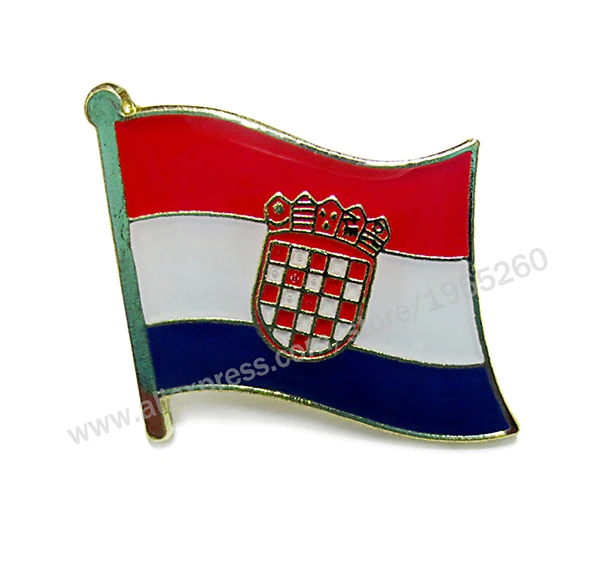 Национальный флаг Металлический Нагрудный штырь Флаг значок по всему миру Коламбия Куба Чешский Англия Египет Финляндия Франция Германия - Цвет: 42 Croatia