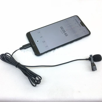 

Mini Condenser Microphone Clip-on Lapel Lavalier Mic TYPE-C Wired Recording Interview Mikrofon Microphone with PE Package