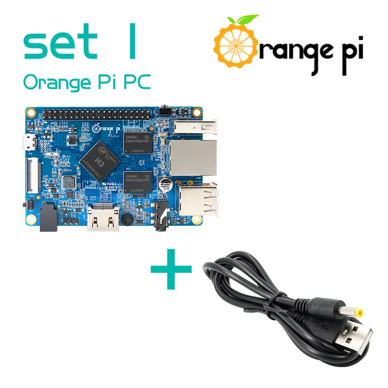 

ПК + кабель питания Orange Pi 1 ГБ DDR3 H3, поддержка четырехъядерного процессора Android,Ubuntu,Debian, один компьютер, плата обучения MCU
