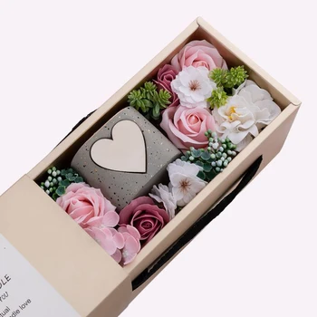 

Valentine's Day Tanabata soap flower scented candle gift box fragrance candle with gift box