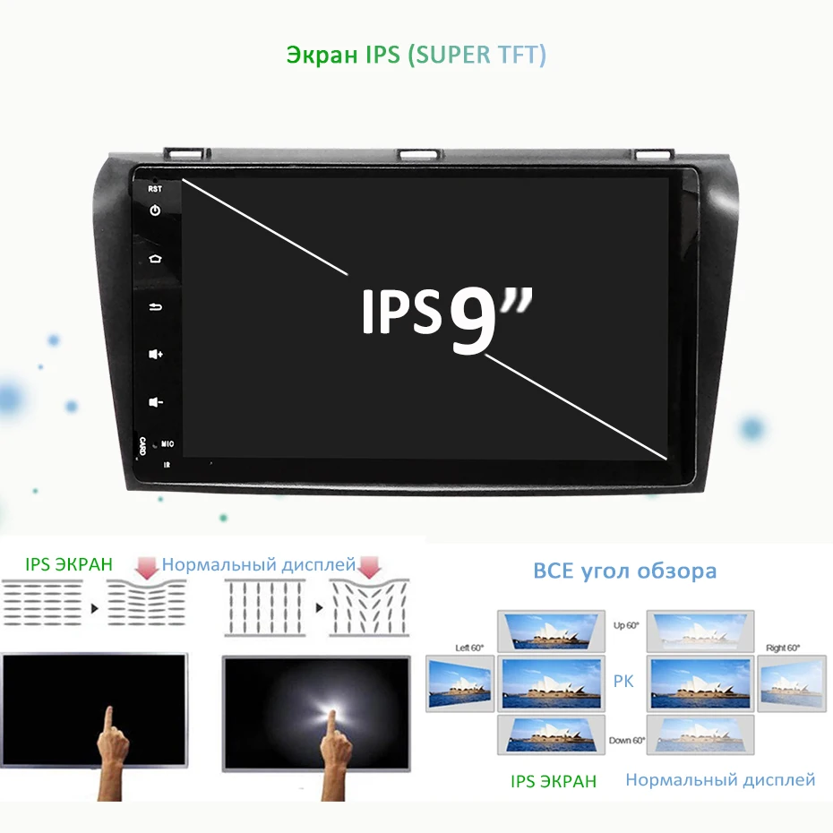 DSP ips экран 4G 64G Android 9,0 Автомобильный gps для Mazda 3 2003-2009 стерео навигация Радио подходит для ПК BOSE система без dvd плеера