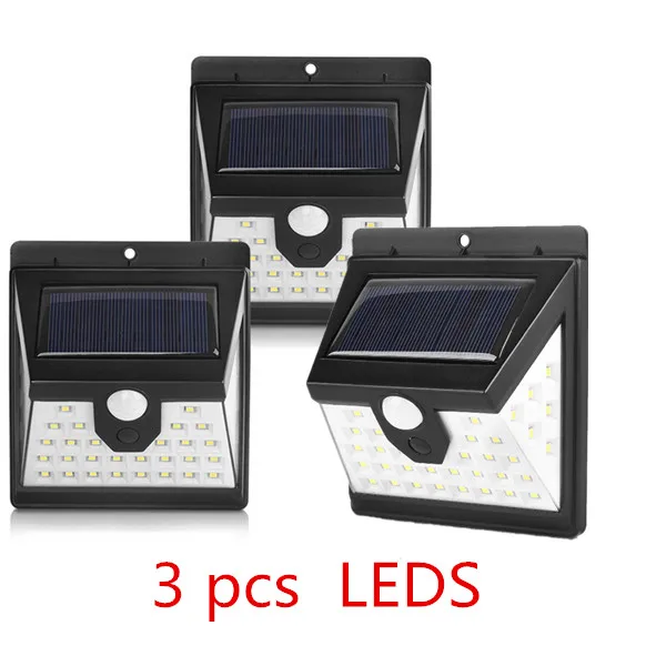 3pcs 40LED PIR датчик движения 4 шт. 40 светодиодов солнечный светильник на открытом воздухе Солнечной Энергии Настенный светильник водонепроницаемый садовый путь украшения лампы солнечный светильник s - Испускаемый цвет: 3pcs 40LED