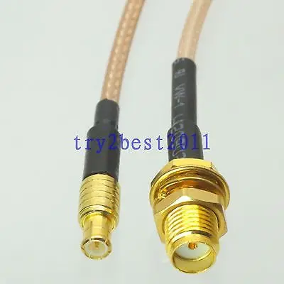 

DHL/EMS 50 Sets RG316 MCX plug pin to SMA jack pin bulkhead Straight Jumper pigtail Cable 20inch -C1