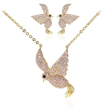 

VERY GIRL Flying Bird Jewelry Set High Quality Fashion AAA Zircon Crystal Necklaces Earrings Wedding Bridal Jewelry