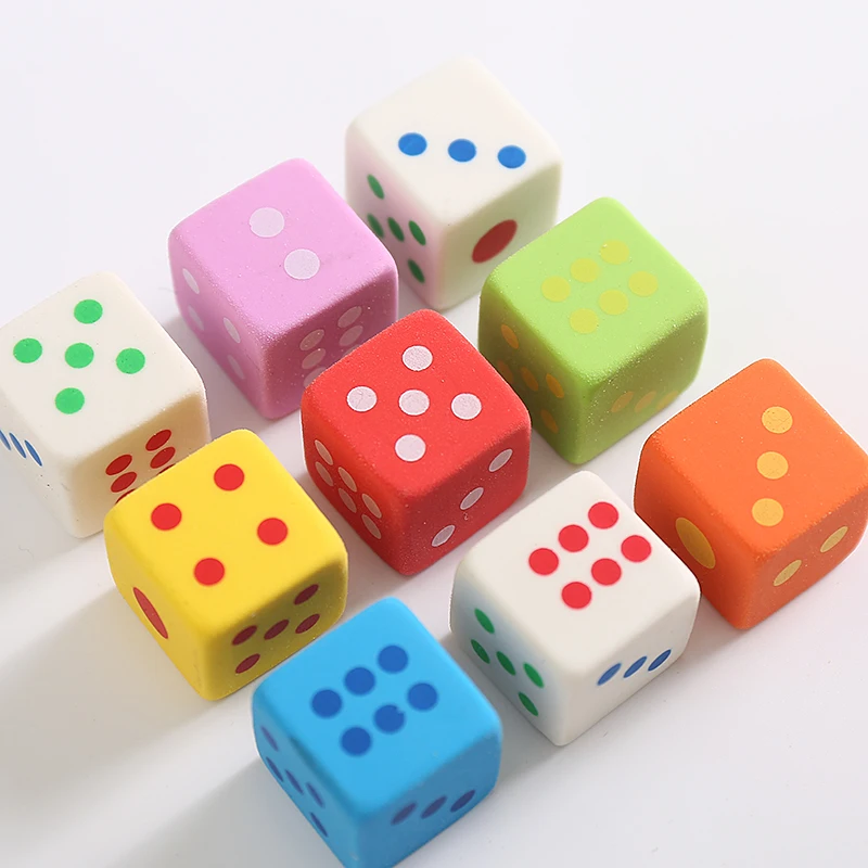 Dice Shaped Erasers 1 Novelty Kids 3d Candy Color Rubber AliExpress