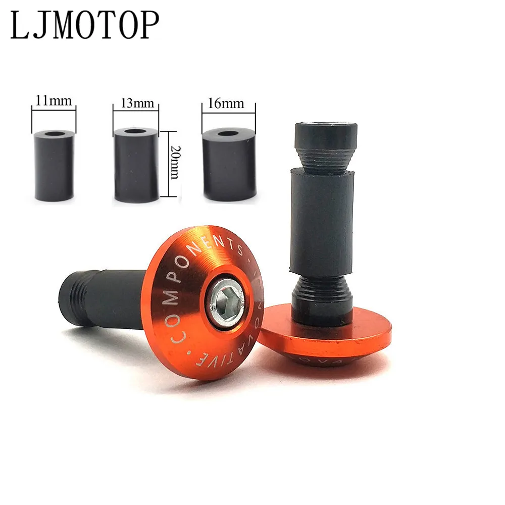 For Kawasaki NINJA250/300R Z250/Z300/VERSYS 300X Universal Motorcycle Handle End Bar motocross Handlebar Grip Plug Cap - Цвет: Оранжевый
