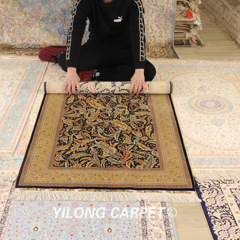 Yilong 3'x5 "персидский шелковый ковер цветочный ручной работы Vantage изысканный турецкий шелковые ковры (RSL076A3x5)