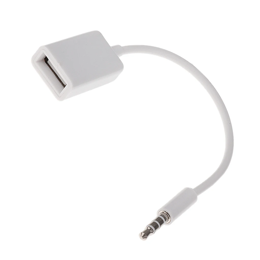 3 штуки 3,5 мм Мужской аудиоразъем AUX к USB 2,0 Женский Шнур-переходник Кабель