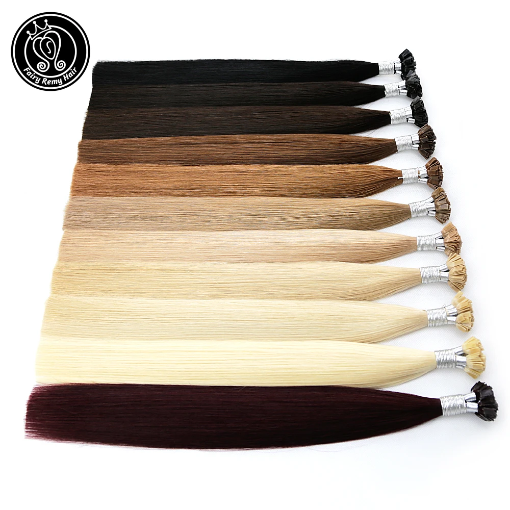 

Fairy Remy Hair 0.8g/s 18" Remy Flat Tip Keratin Human Hair Extension European Human Hair On The Capsule Fusion Hair 50s/pac