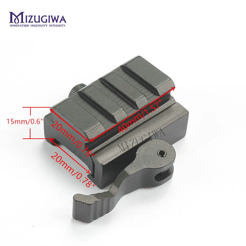 MIZUGIWA быстросъемный низкопрофильный Riser QR блок Пикатинни адаптер 20 мм Пикатинни Охота Каза сошки Chasse
