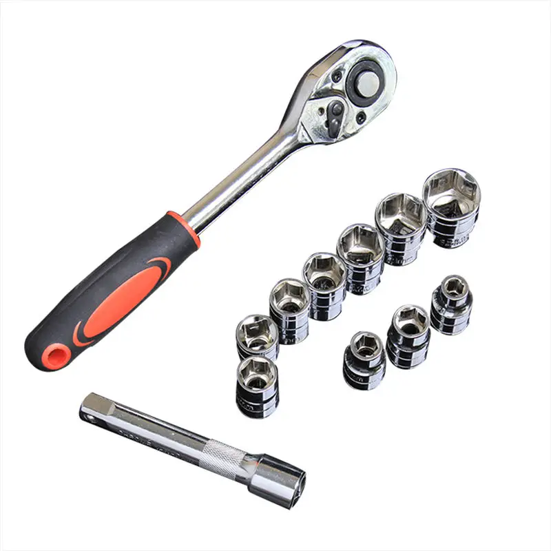 

12ps 1/4,1/2,3/8Inch Car Repair Tool Ratchet Wrench Socket Set Extension Rod Combo Tools Kit For Bicycle Motorcycle Car Tool Set