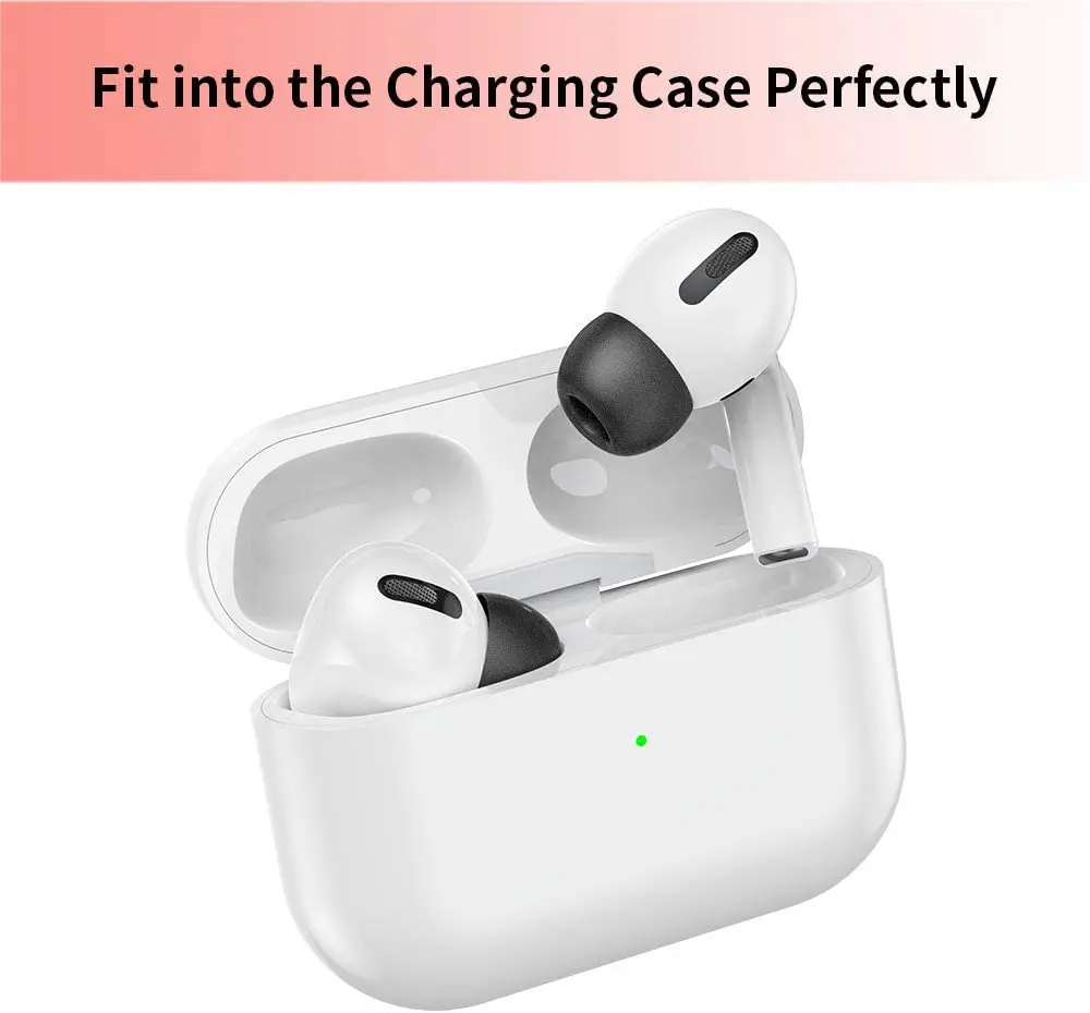 Noise Isolate Premium Memory Foam Tips for AirPods Pro,No Silicone Eartips Pain,Anti-Slip Earplugs,Fit in Charging Case