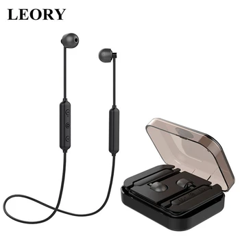 

LEORY X6S bluetooth 5.0 Neckband Earphone Hifi Stereo Earbuds Magnetic Sports Headset Button Control with Chariging Box with Mic