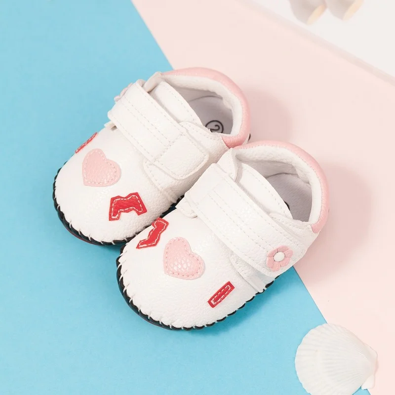 New Baby Shoes Boy Girl Shoes Heart Animal Leather Rubber Sole Anti-slip Soft Bottom Newborns First Walkers Infant