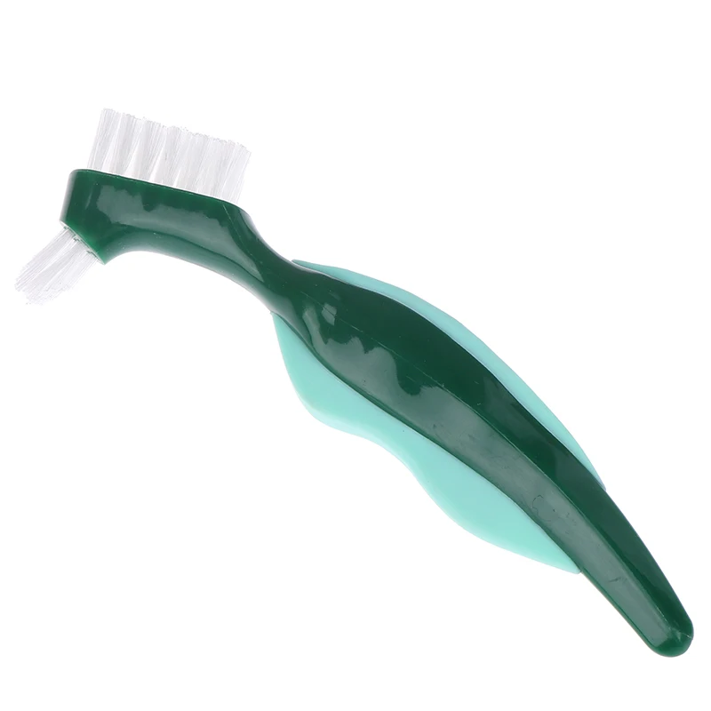 Многослойная щетина Ложные зубы щетка инструмент для ухода за полостью рта мягкая резиновая не захватывающая ручка двухсторонняя зубная щетка для чистки - Цвет: Зеленый