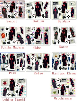 

Naruto Akatsuki cosplay costume Hidan Uchiha Itachi Madara New set uniform