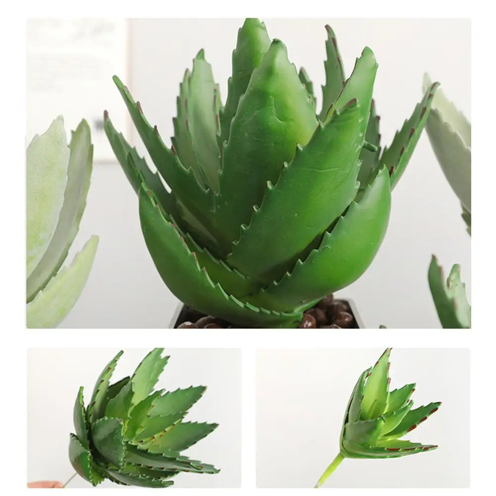 Artificial Aloe Succulent Fake Plants For Wedding Party Office Balcony Church Home Garden Decoration Green Plant Flocking Aloe
