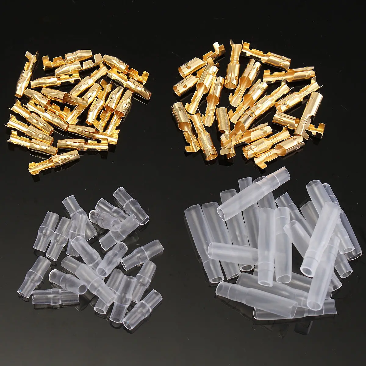 

20/50pcs/bagMale and female terminal gold 3.9mm male block car connector lug brass bullet film and female wire connector.