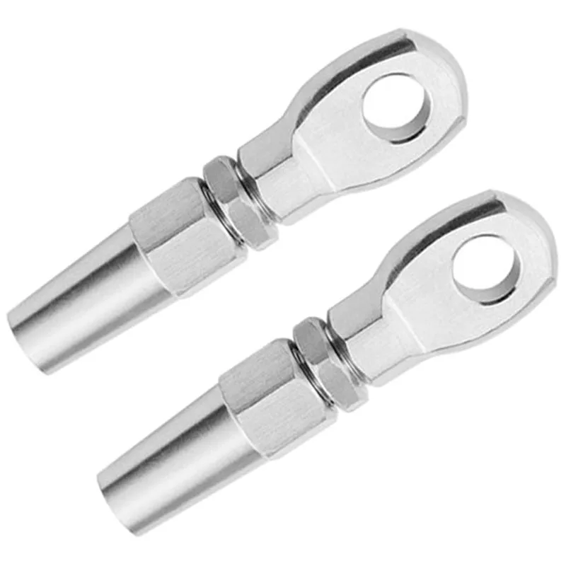 EASY-2Pcs, морской класс 316, нержавеющая сталь, без проглатывания, клемма для глаз, трос, сделай сам, фитинг, такелаж, оборудование, балюстрада, комплект
