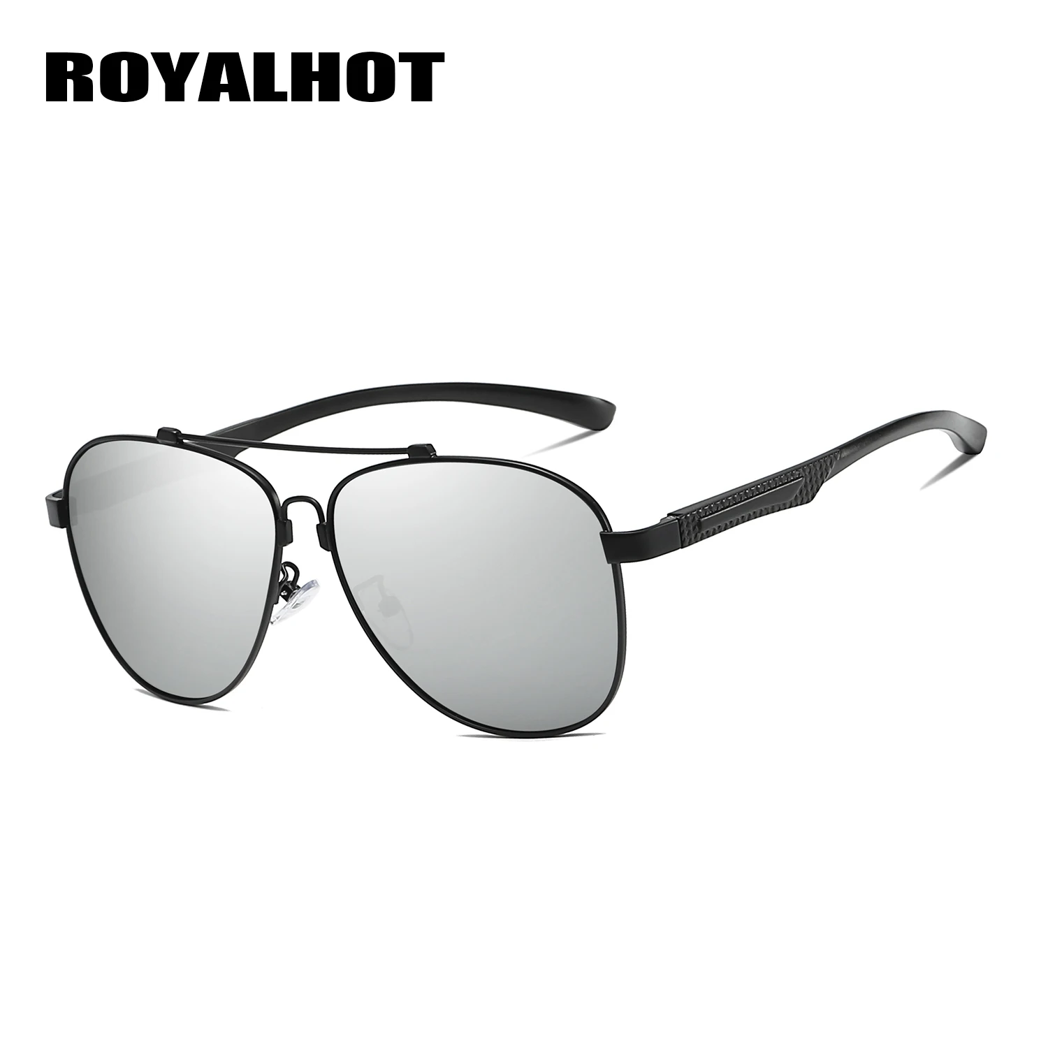 RoyalHot, мужские, женские, поляризационные, алой, Овальные, Ретро стиль, оправа, солнцезащитные очки, для вождения, солнцезащитные очки, оттенки, Oculos masculino, мужские, 900171 - Цвет линз: Black silver