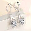 Fanqieliu Heart Natural Crystal Drop Earrings Solid Sterling 925 Silver Earrings For Women Fashion Female Drop Earrings FQL20387 ► Photo 2/6