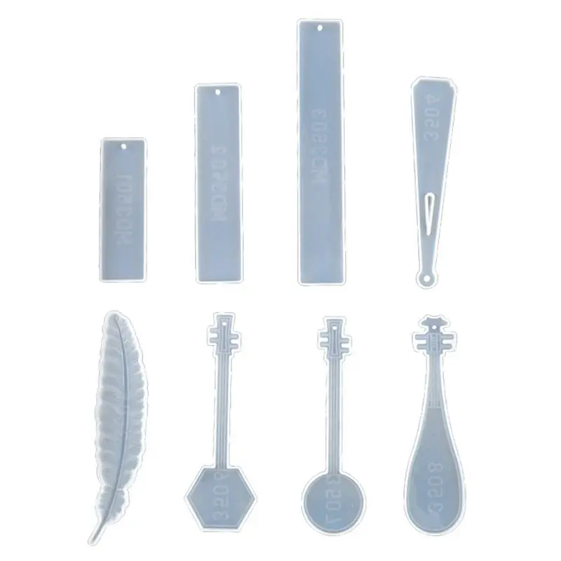 

8 Pack Silicone Bookmark Mold DIY Bookmark Casting Mould Making Epoxy Resin Jewelry DIY Craft Silicone Transparent Mold