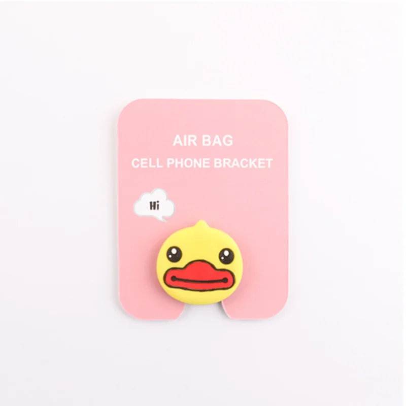 Little yellow duck Universal Cartoon Cute Airbag Phone Ring Desktop Support Mobile Phone Holder Lazy Stand For iPhone 11 Pro Huawei Samsung Xiaomi - Цвет: Little yellow duck
